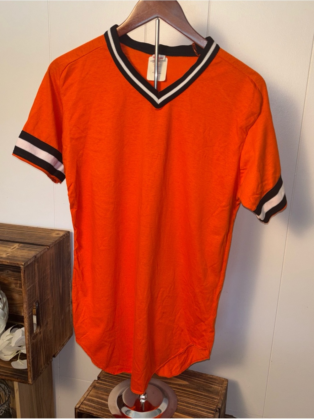 Vintage Wilson Jersey Shirt Men NOS 80s USA Baseball Orioles Polyester Sz Small